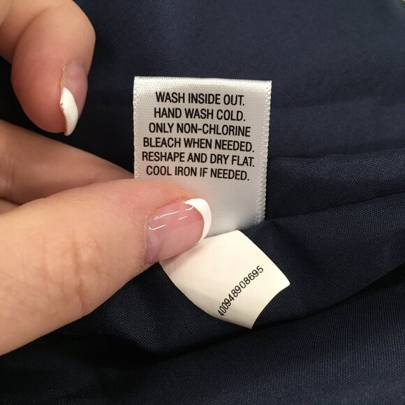 Princess Vera Wang Dress Navy Blue Zip Sleeveless Size 5 Tie Waist Crinkle Rayon - Picture 9 of 10